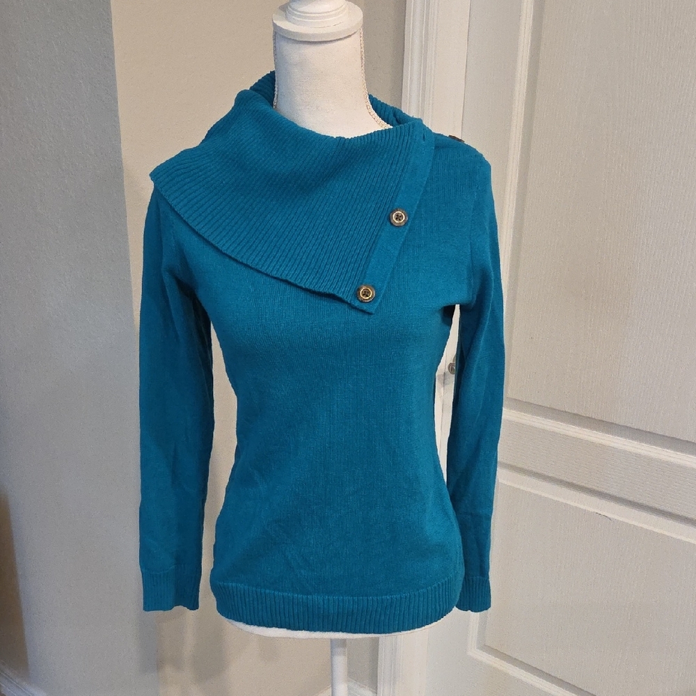 Banana Republic Turquoise Button-Detail Women's Sweater